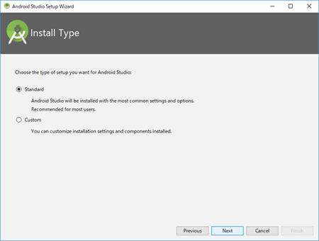 Install Type 画面