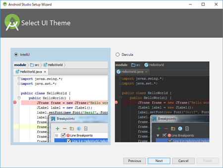 Select UI Theme 画面