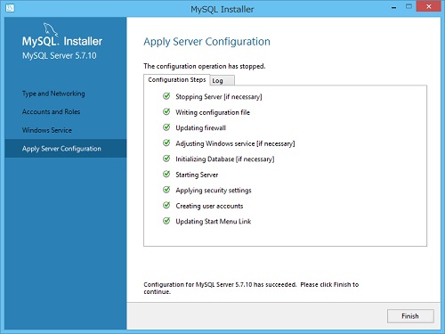 Apply Server Configuration 画面 2