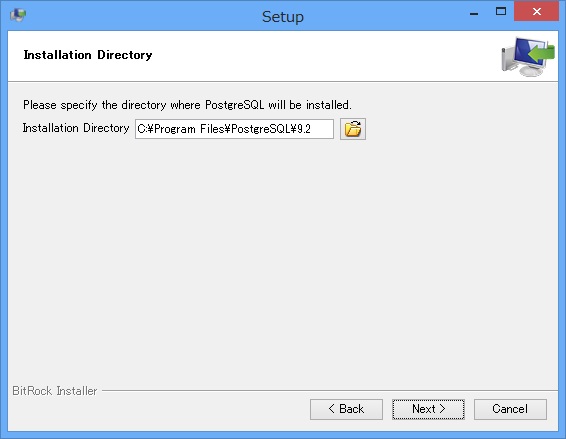 Installation Directory ダイアログ