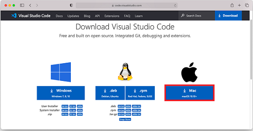 VS Code ダウンロードページ