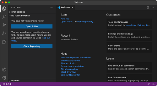 VS Code 初期画面